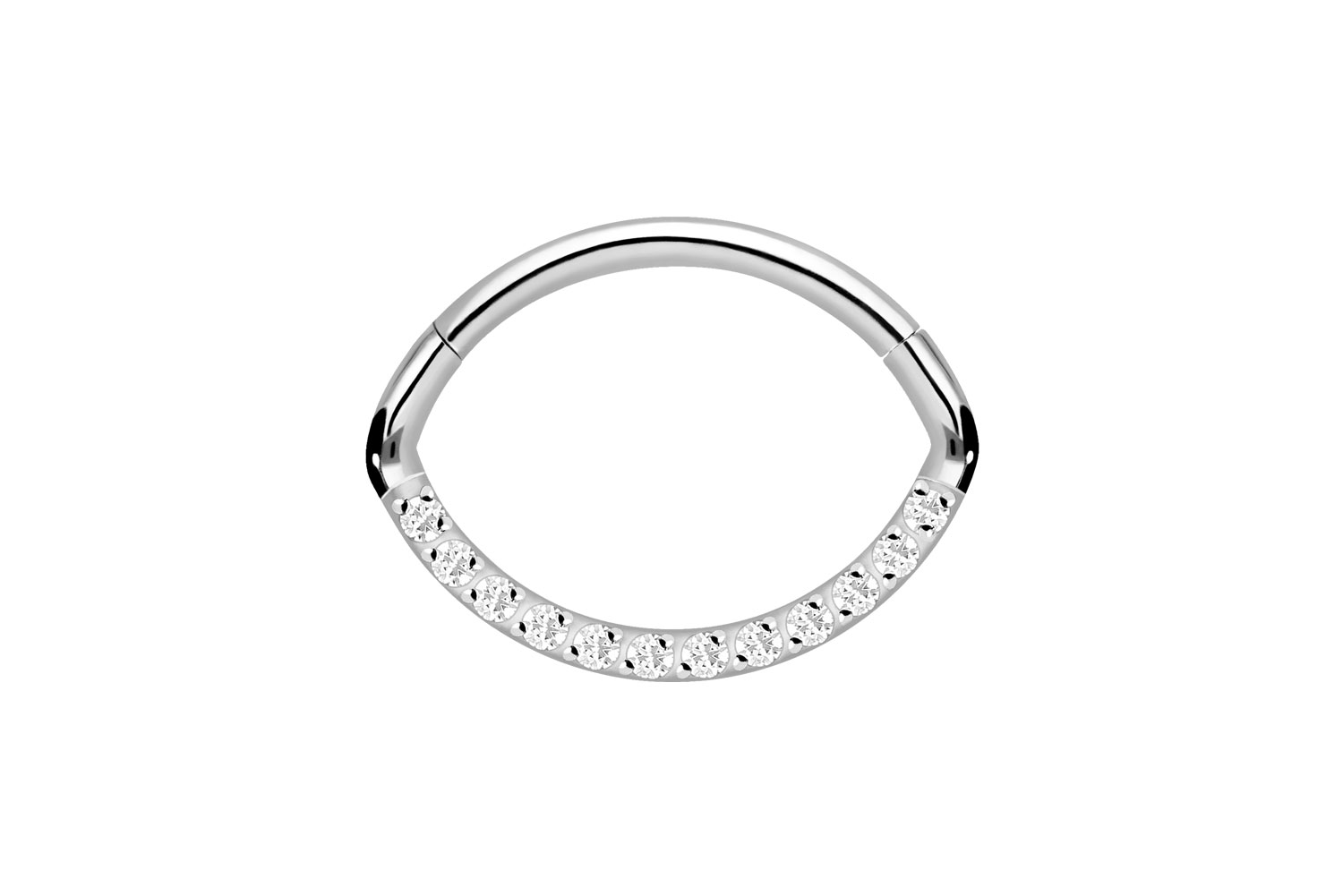 Titan Segmentring Clicker Piercing OVAL + EINGEFASSTE KRISTALLE